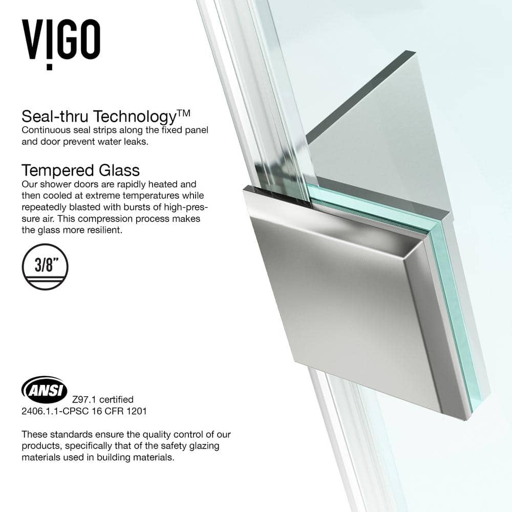 Monteray 48" x 32" Frameless Clear Glass Shower Enclosure with Brushed Nickel Hardware