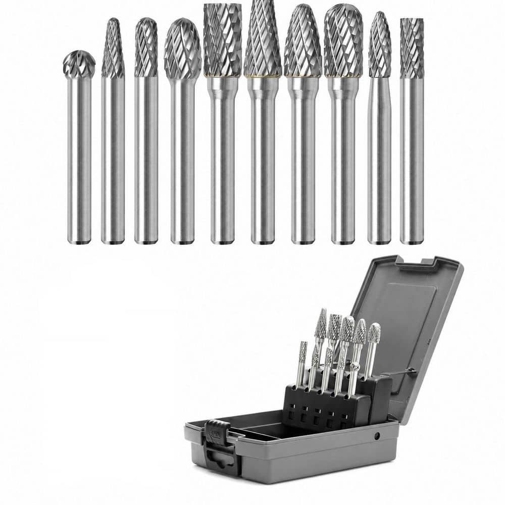 10pcs Tungsten Carbide Burr Set 1/4 Inch Shank Double Cut Rotary Die Grinder Bits for Metal Wood Stone Steel price history on PriceWatchPro