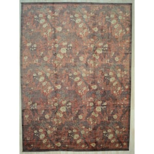Red 10 ft. x 13 ft. 9 in. Handmade Afghan Wool Turkish Knot Area Rug
