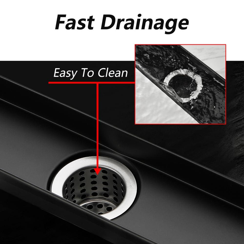 36-Inch Matte Black Stainless Steel Linear Shower Drain