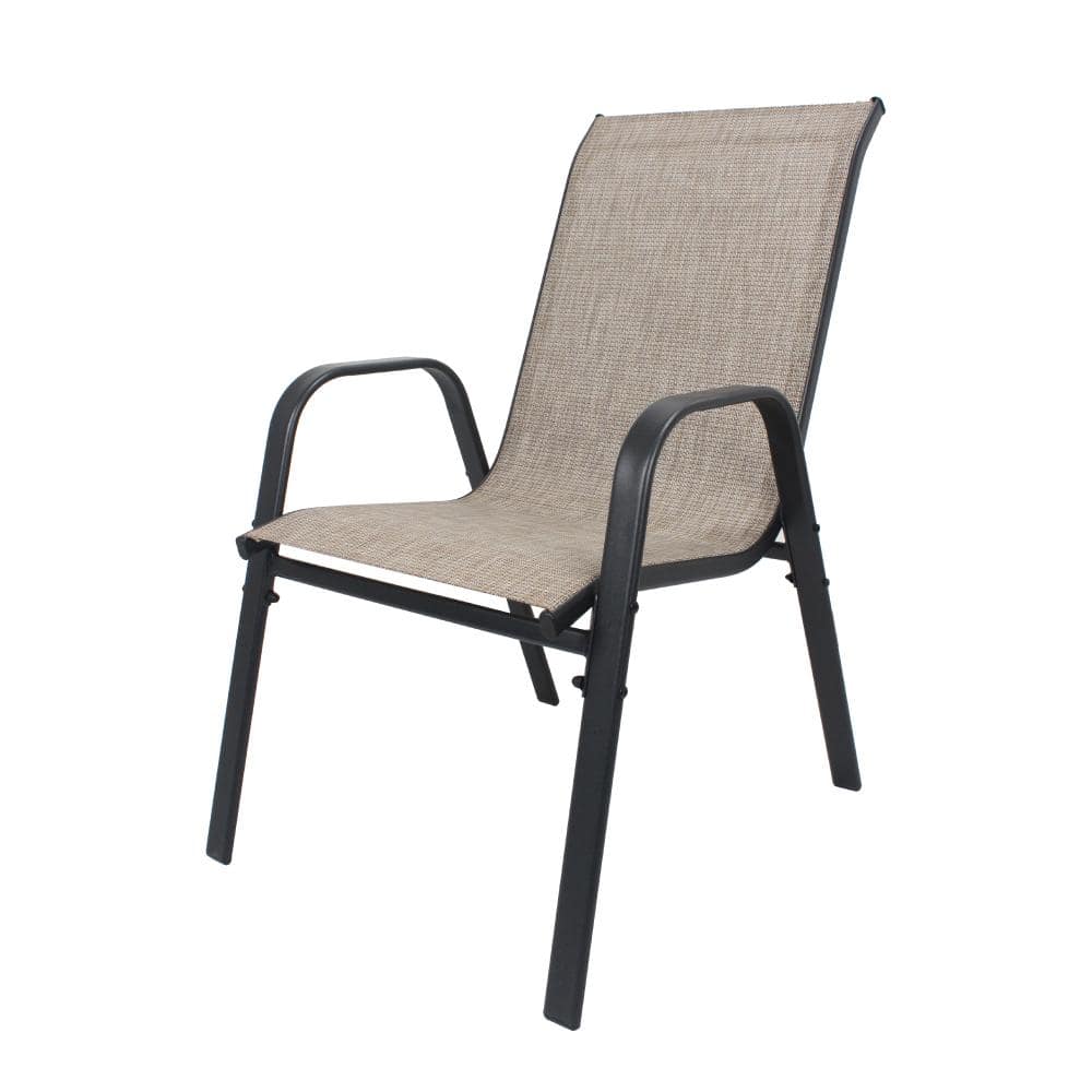 Patio Stackable Chairs Set of 4, Outdoor Dining Chairs All-Weather Textilene Furniture Set for Pool Garden, Brown price history on PriceWatchPro
