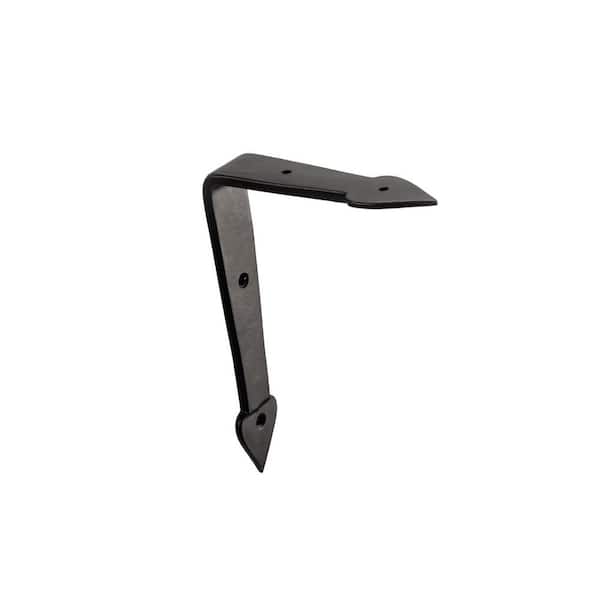 6 in. (152 mm) x 7-7/8 in. (200 mm) Matte Black Forged Iron Rustic Decorative Shelf Bracket
