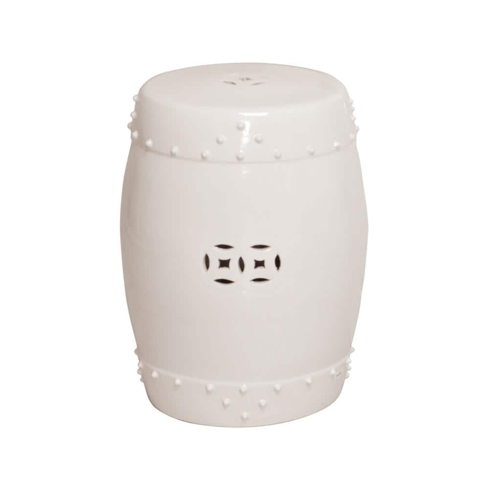 Reviews for Emissary Drum 18.5 in. H White Round Ceramic Garden Stool