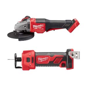 M18 FUEL 18- V Lithium-Ion Brushless Cordless 4-1/2 in./6 in. Braking Grinder with M18 Cut Out Tool