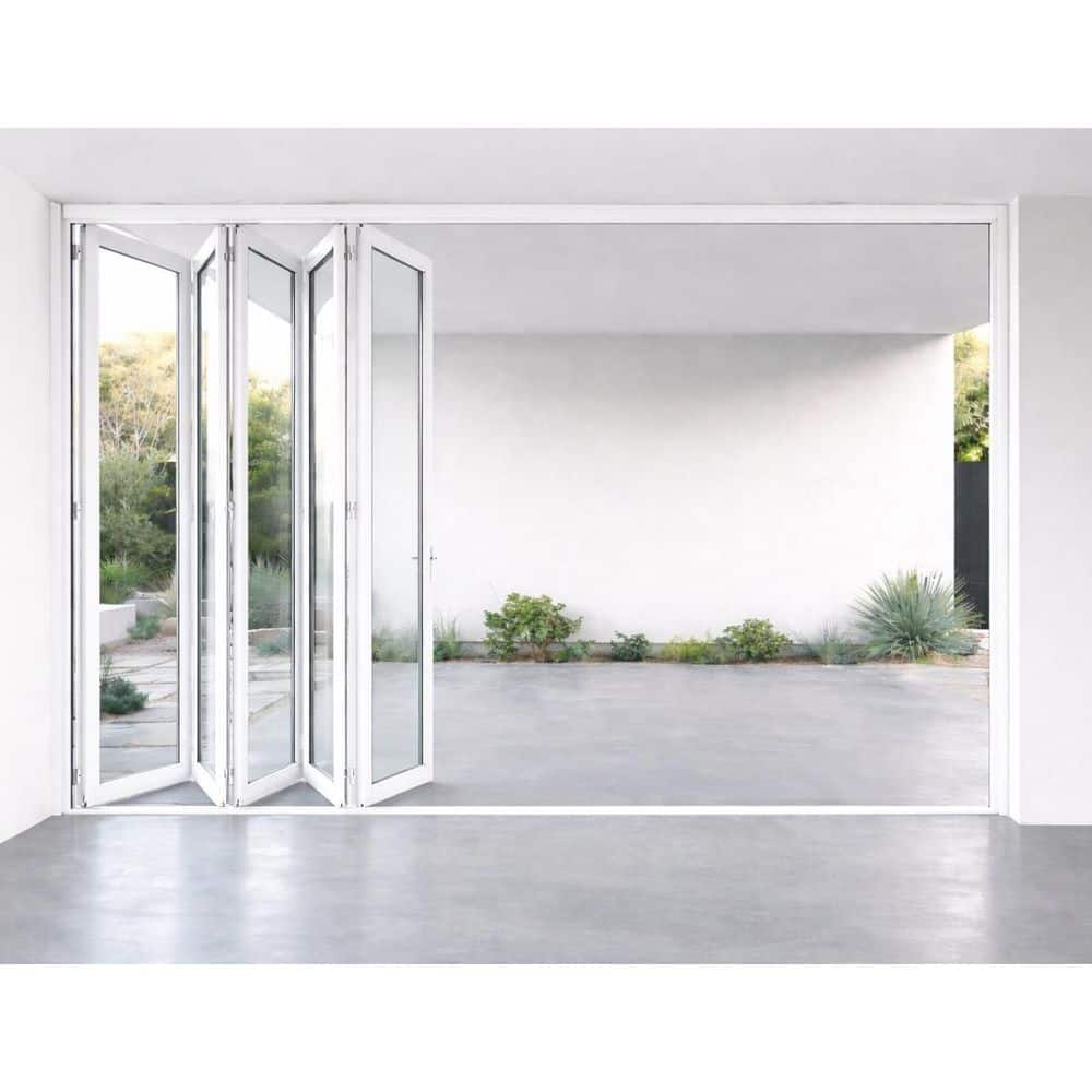 ERIS 168 in. x 80 in. Left Swing/Outswing White Aluminum Folding