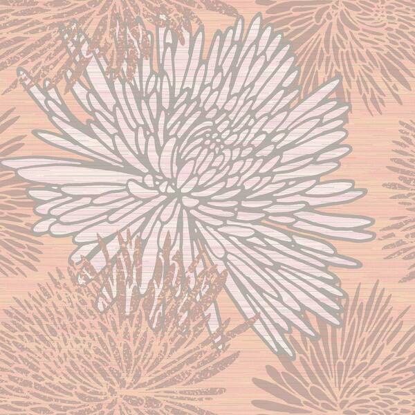 The Wallpaper Company 8 in. x 10 in. Chrysanth Bubblegum Pink Wallpaper Sample