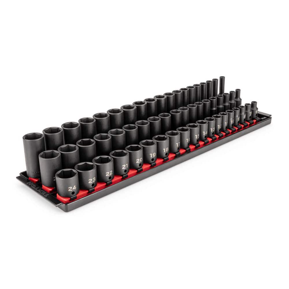 3/8 Inch Drive Shallow, Semi-Deep, and Deep 6-Point Impact Socket Set with Rails and Trays, 57-Piece (6-24 mm) price history on PriceWatchPro