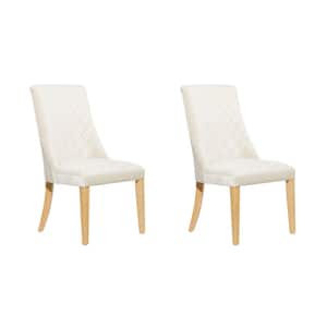 White Wood Contemporary Dining Chair (Set of 2)