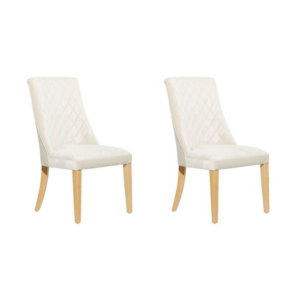 Litton Lane White Wood Contemporary Dining Chair (Set of 2)