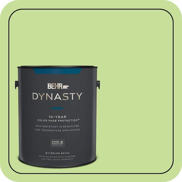 BEHR DYNASTY 1 gal. #420A-3 Key Lime Satin Enamel Exterior Stain-Blocking Paint & Primer