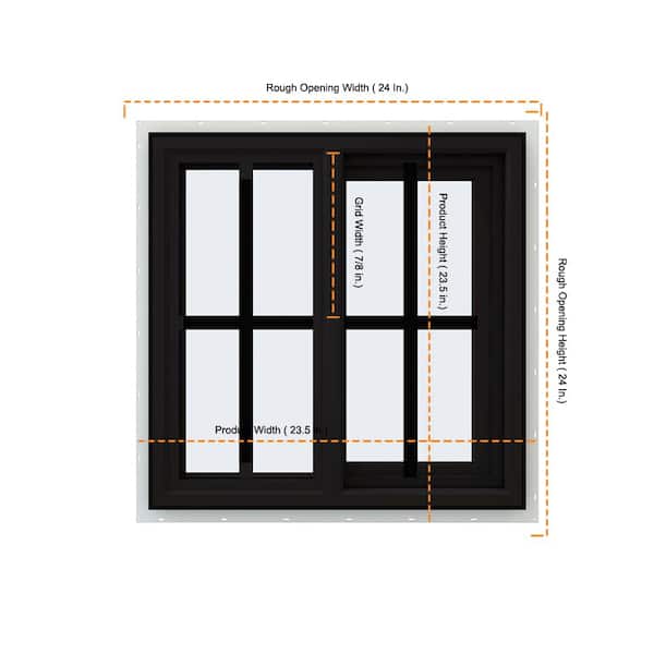 JELD-WEN 24 in. x 24 in. V-4500 Series Black FiniShield Vinyl