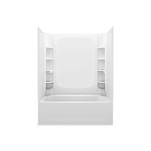 STORE+ 60 in. L x 32 in. W x 60.5 in. H Rectangular Tub/Shower Combo Unit in White
