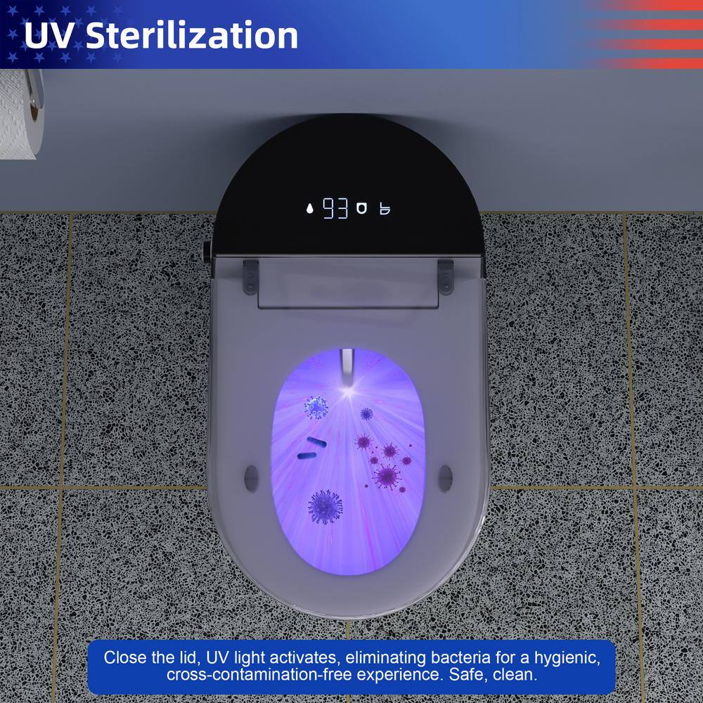 White Elongated Electric Smart Bidet Toilet with Heated Seat and LED Display