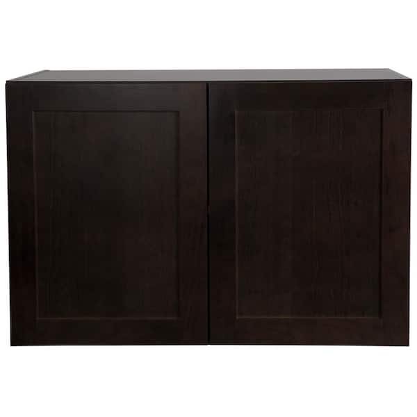 Hampton Bay Edson Shaker Assembled 36x24x24.5 in. Refrigerator Wall Cabinet in Dusk