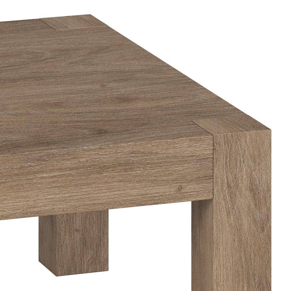 Antiqued Gray Oak Square MDF Coffee Table, 34 Inch