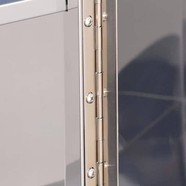 Tileon 19.75 in. W x 27.50 in. H Rectangular Steel Medicine Cabinet with Mirror, Lighted Organizer with 3-Shelves - Silver