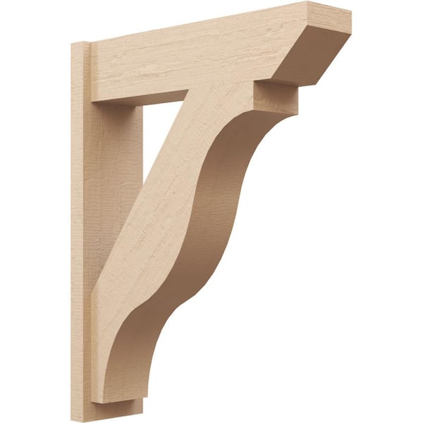 Ekena Millwork 8 in. x 38 in. x 30 in. Funston Slat Rough Cedar Woodgrain Timberthane Polyurethane Outlooker, Primed Tan