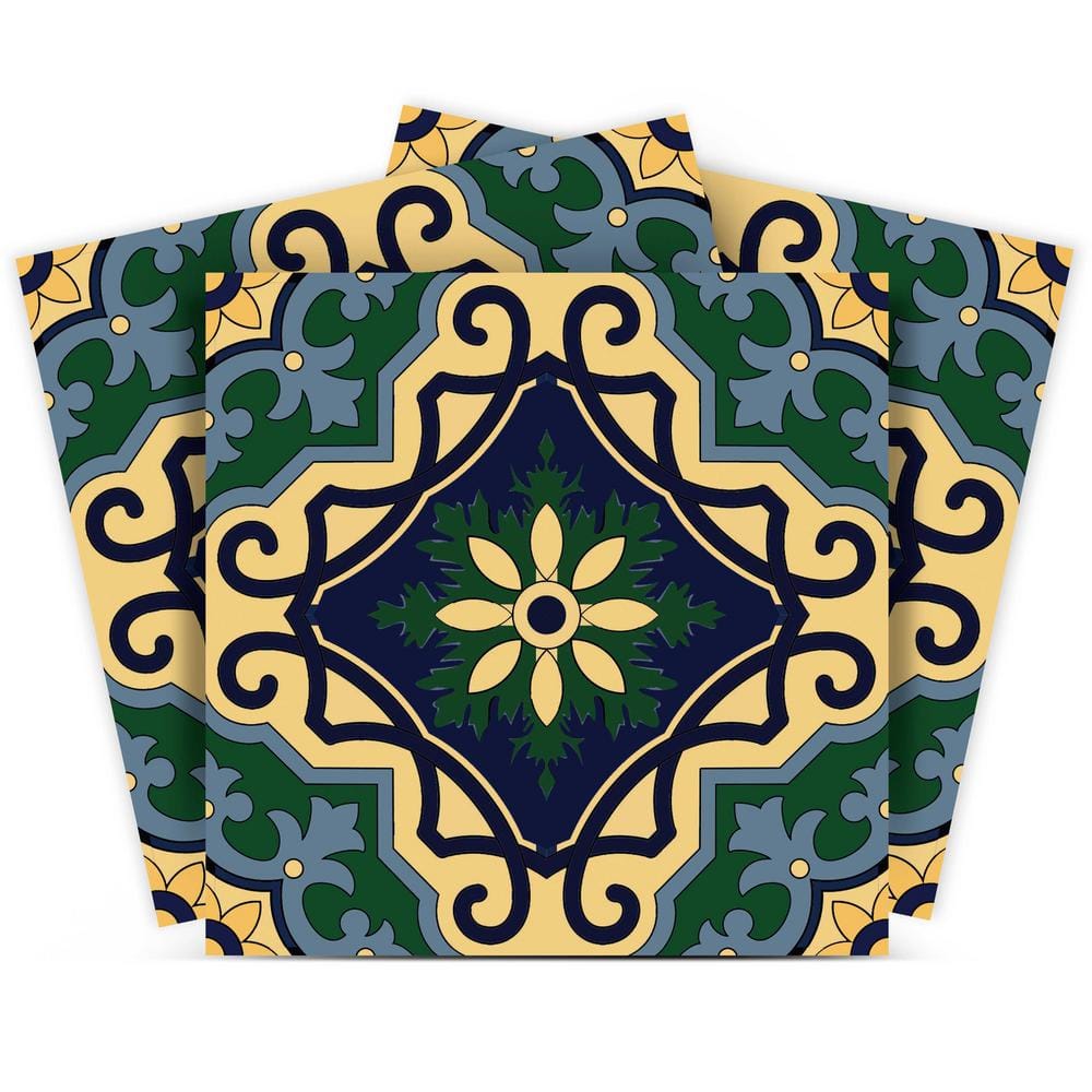 Blue, Yellow and Green C7 6 in. x 6 in. Vinyl Peel and Stick Tile (24 Tiles, 6 sq. ft./Pack) price history on PriceWatchPro