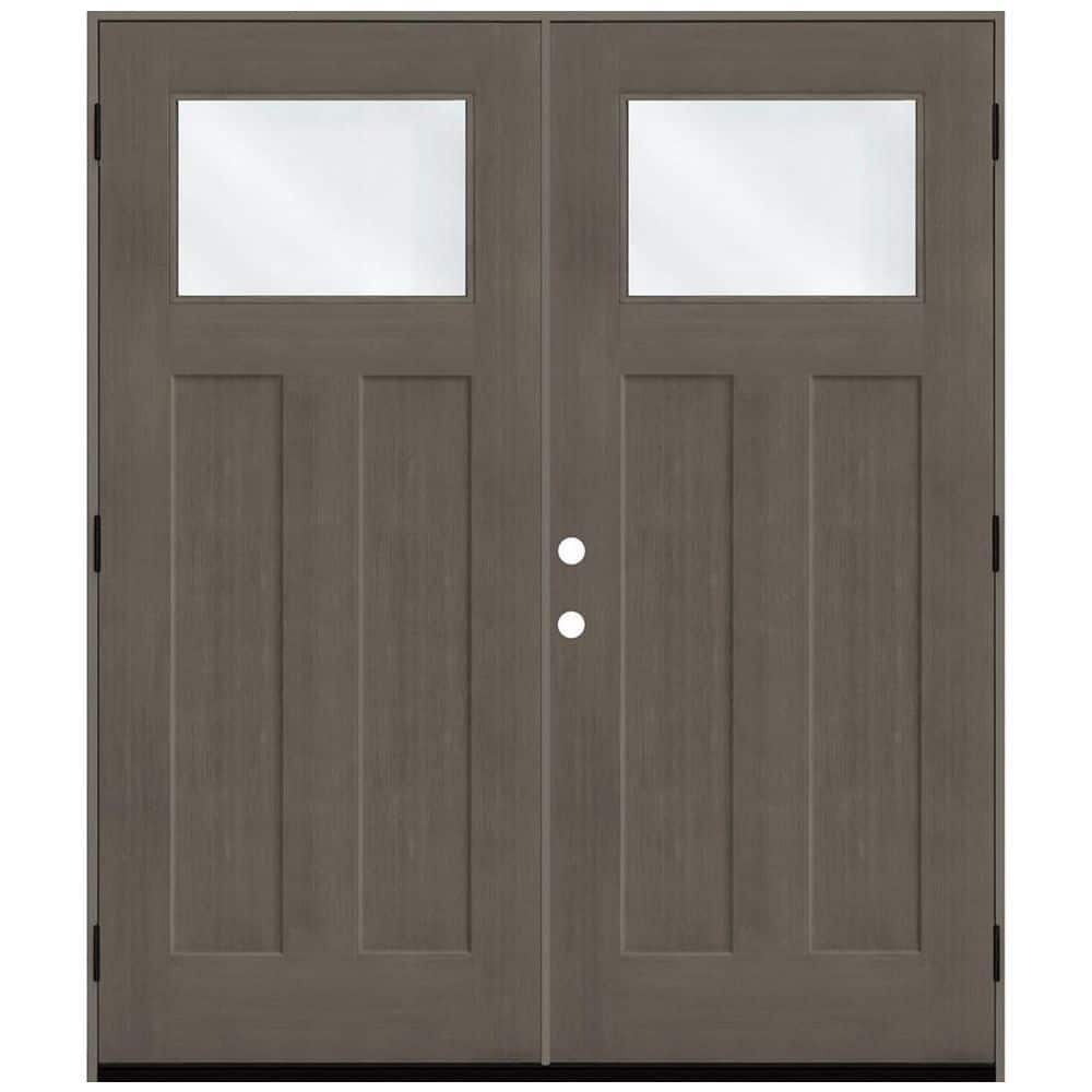 Regency 72 in. x 80 in. 1/4 TopL Clear Glass RHOS Ashwood Fir Fiberglass Double Prehung Front Door with 6-9/16 Jamb price history on PriceWatchPro