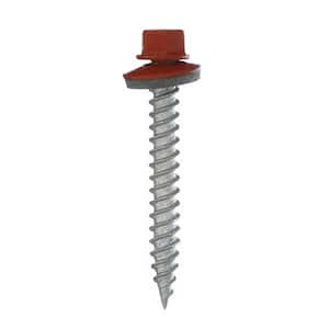 1-1/2 in. Wood Screw #10 Galvalume Steel Hex-Head Metal Roof Accessory in Red (250-Piece/Bag)