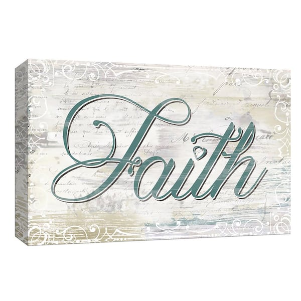 PTM Images 10 in. x 12 in. ''Shabby Chic Faith'' Canvas Wall Art