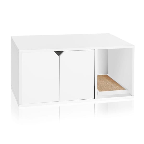 Way Basics Eco zBoard White Modern Cat Litter Box Enclosure Furniture