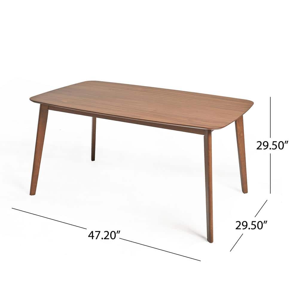 5-Piece Natural Walnut Mid-Century Dining Set with Mint Chairs