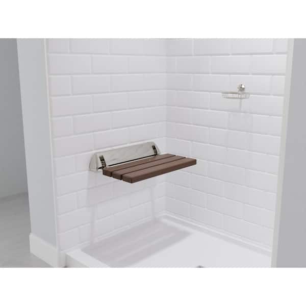 21 in. x 15 in. Wall Mounted Shower Seat in Brushed Nickel Trim 21 in. x 15 in. Wall Mounted Shower Seat in Brushed Nickel Trim