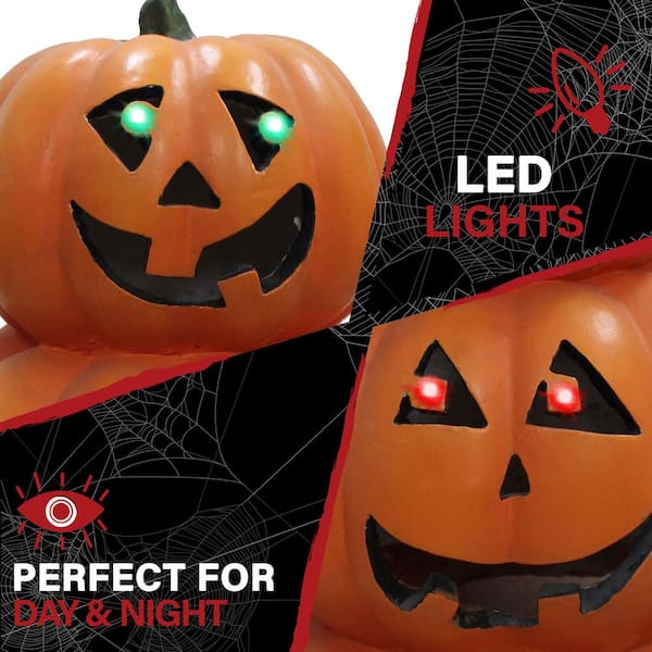 Jack-O'-Lantern Light-Up Mini Lantern Halloween Decorations - 3 Pc