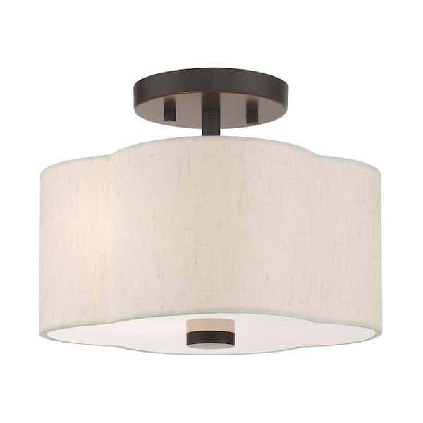 Livex Lighting Solstice 2 Light English Bronze Semi Flush Mount