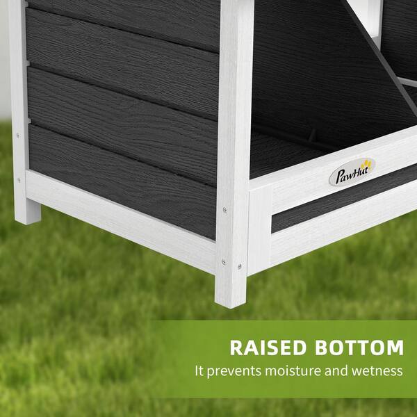 Wood Chicken Nesting Box, 3 Hole Chicken Boxes Laying Eggs Equipment with Asphalt Roof, Fits Up to 3-Hens, Gray
