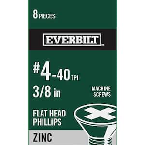 #4-40 x 3/8 in. Phillips Flat Head Zinc Plated Machine Screw (8-Pack)