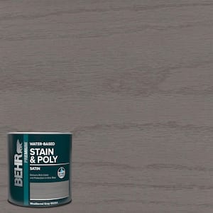 1 qt. TIS-086 Weathered Gray Satin Semi-Transparent Water-Based Interior Wood Stain and Poly in One
