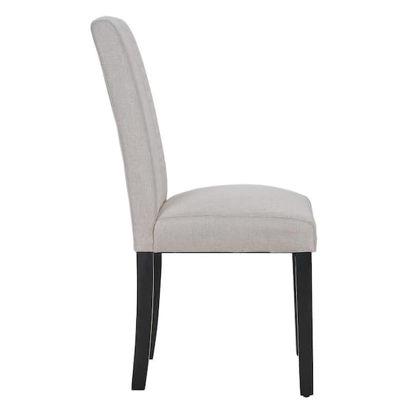 Dining Chairs Set of 6, High Back Fabric Upholstered Chairs with Wood Legs for Kitchen and Living Room, Beige
