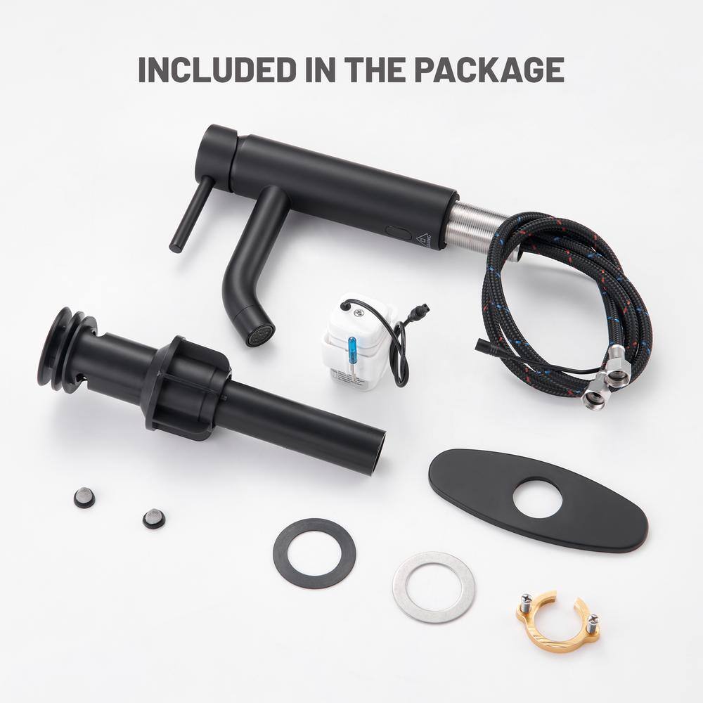 Matte Black Stainless Steel Touchless Bathroom Sink Faucet
