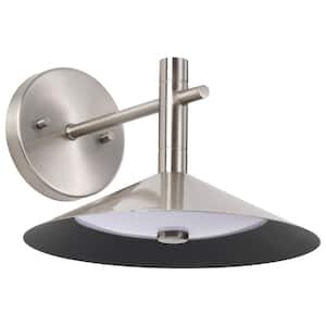 Corrine Transitional 1-Light Brushed Nickel Dimmable Wall Sconce Integrated LED CCT Selectable