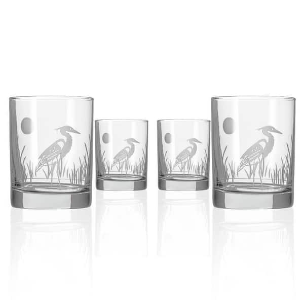Heron 13 oz. Double Old Fashioned Whiskey Glasses - Set of 4