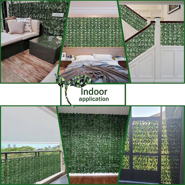 Justincity 60 in. x 120 in. Green Plastic Artificial Ivy Privacy