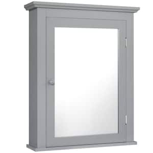 22 in. W x 27 in. H Gray Surface Mount Medicine Cabinet with Mirror