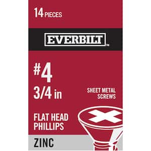 #14 x 2 in. Zinc Plated Phillips Flat Head Sheet Metal Screw (2-Pack)