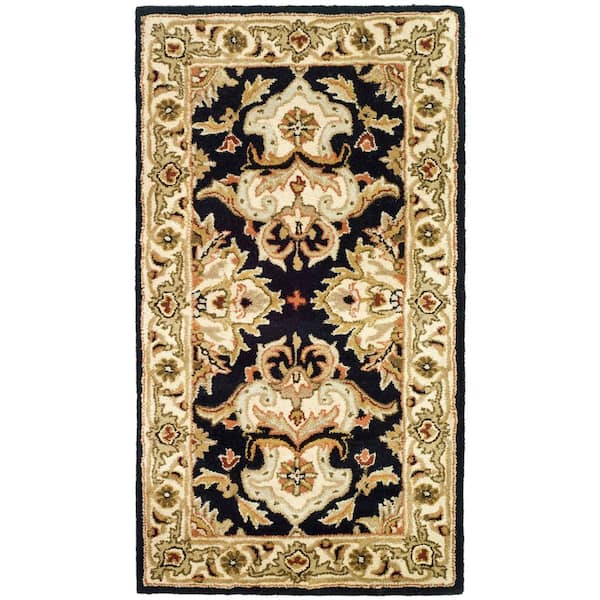 SAFAVIEH Heritage Black/Ivory 2 ft. x 4 ft. Border Area Rug