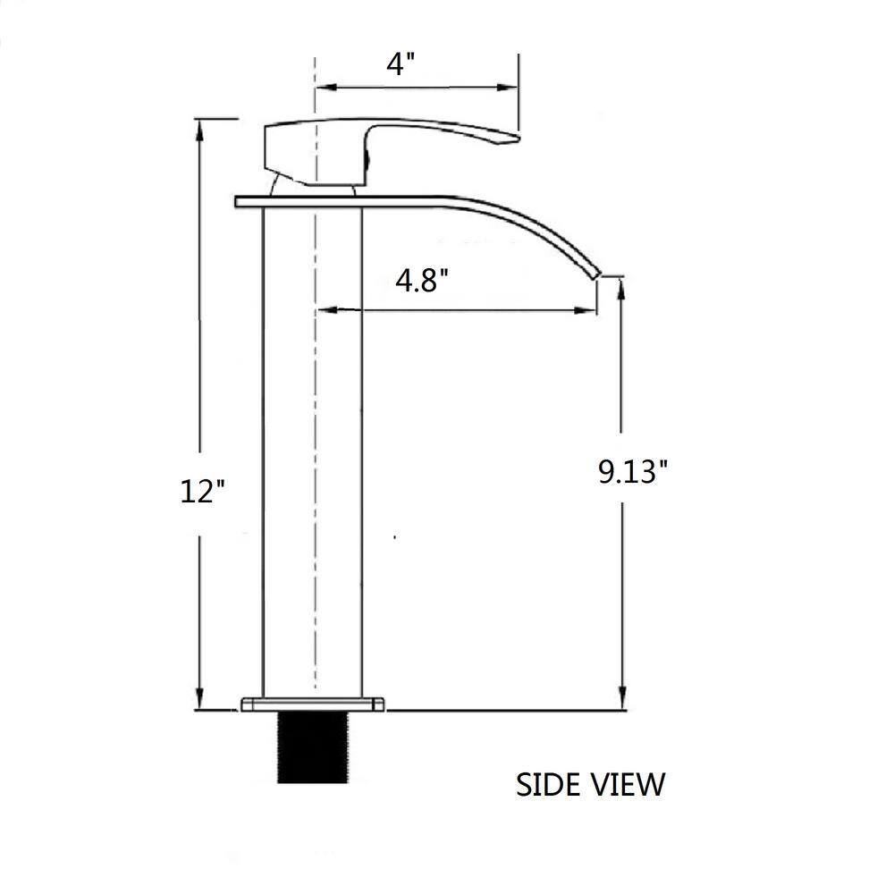Matte Black Rectangular Glass Vessel Sink with Faucet and Drain