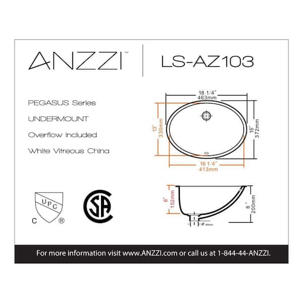 Pegasus Series 8 in. Ceramic Undermount Sink Basin in White Pegasus Series 8 in. Ceramic Undermount Sink Basin in White