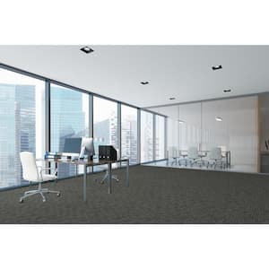 Yates - Framework - Gray Commercial/Residential 24 x 24 in. Glue-Down Carpet Tile Square (72 sq. ft.)