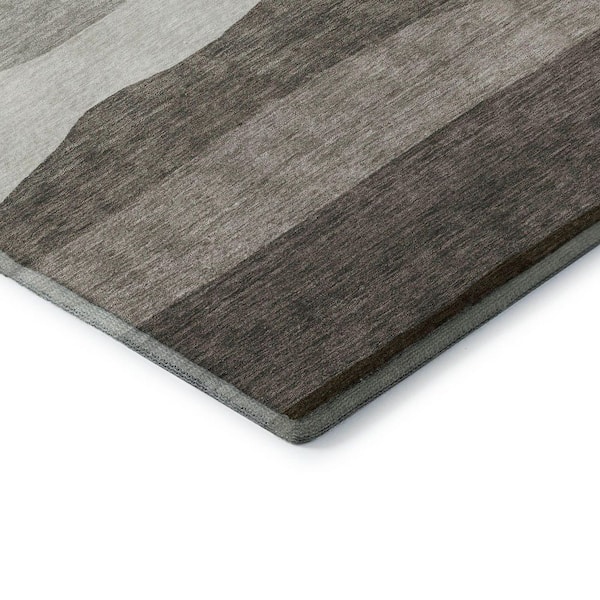 Mayfield Premium Machine Washable Abstract AMF2023 Pewter 10 ft. x 14 ft. Area Rug