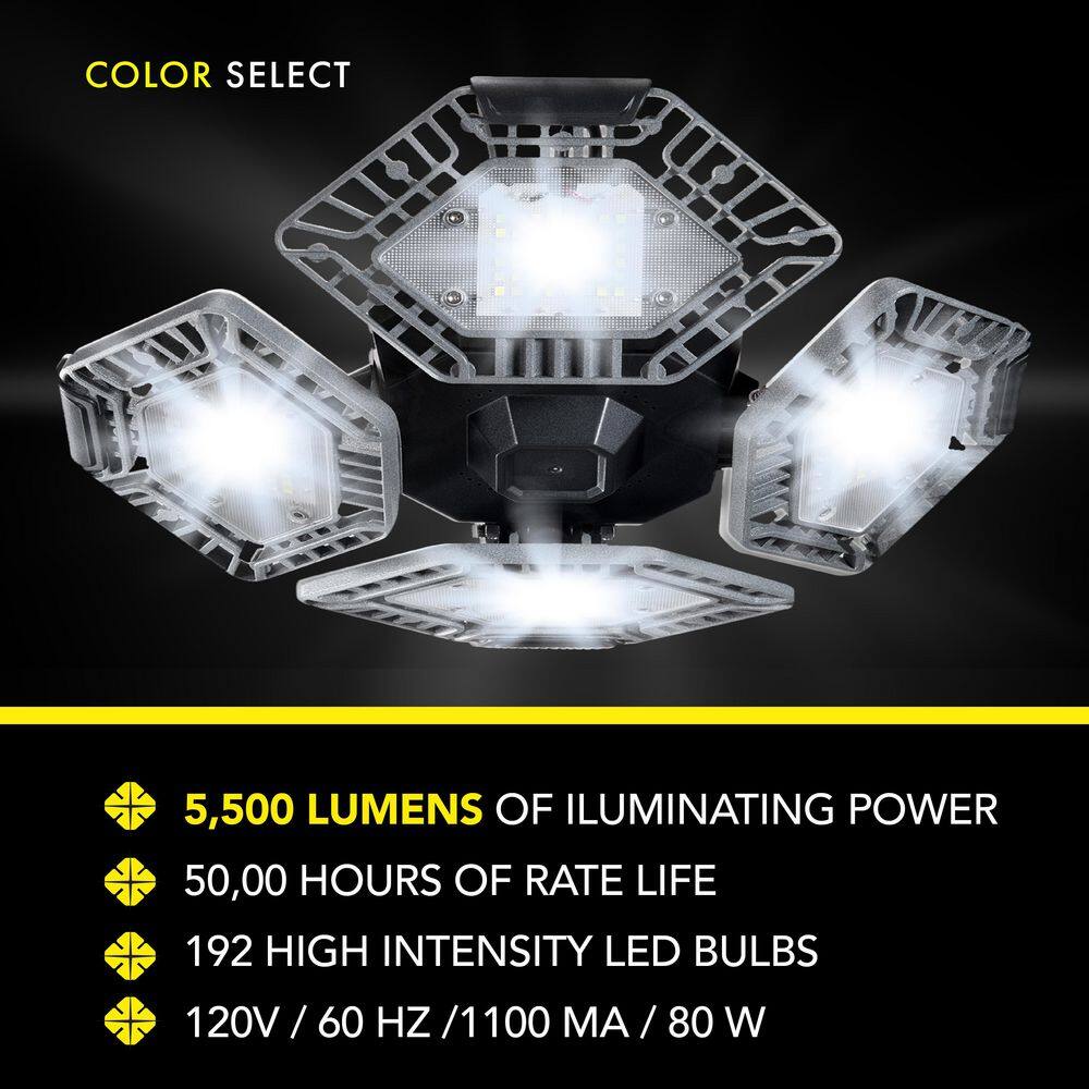 Buy QuadBurst Color Select 10.6 in. Integrated LED 5500 Lumens Flush Mount Ceiling Garage Light