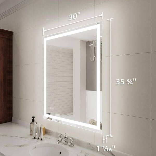 niveal Lumos 30 in. W x 36 in. H Rectangular Frameless LED