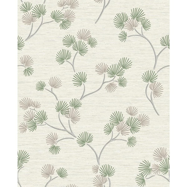 Fine Decor Kira Green Trail Matte Non-pasted Paper Wallpaper