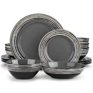 Arbre 16-Piece Stoneware Grey Dinnerware Set (Service for 4)