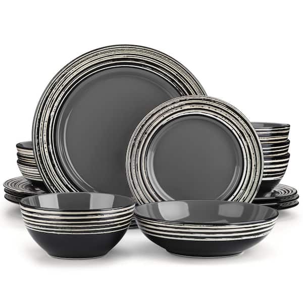 vancasso Arbre 16-Piece Stoneware Grey Dinnerware Set (Service for 4)